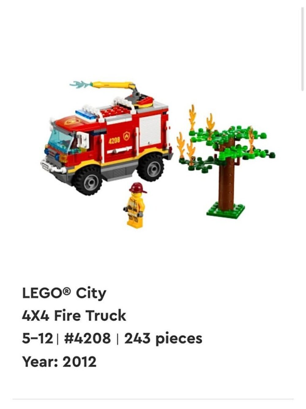 Lego City Fire Truck 4208 - Complete With Instructions - Picture 2 of 10
